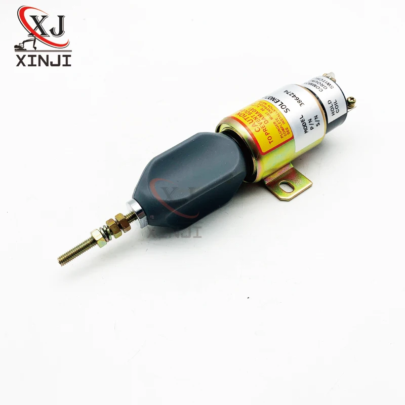 Fuel Shutdown 24V Solenoid Valve 3864274 For Excavator for Cummins for Mitsubishi for Kato