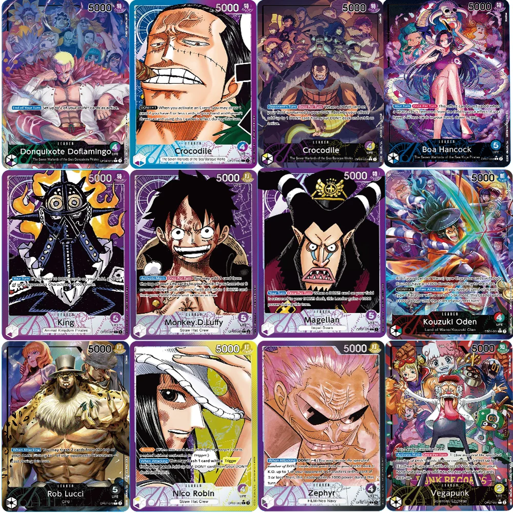 

One Piece OPCG Anime Card English Version Monkey.D. Luffy Magellan Donquixote Doflamingo Game Anime Collection Proxy Cards toys
