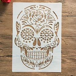 A4 29*21 centimetri Del Cranio FAI DA TE Stencil Da Parete Pittura Scrapbook Colorazione Goffratura Album Carta Decorativa Modello di Scheda, da parete