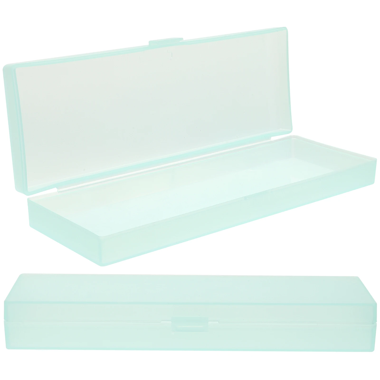 

2 Pcs Pencil Case Transparent Writing Stationery Box Storage Pouch Green Student