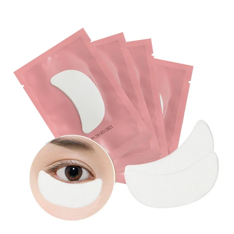 CNKESS 100pairs Eyelashes Under Eye Patches for Lash Extension Lint Free Grafted Eye Pads Paper Sticker Makeup Tools