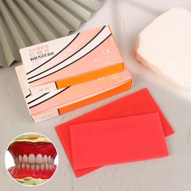 17Pcs Boxed 1.3mm/1.5mm Dental Wax Flakes Red Wax Board Dentistry Lab Material Base Plate Use Modelling Wax