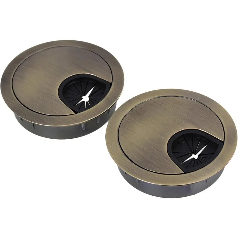 2PCS High-end Zinc Alloy Threading Box 50mm Computer Cable Protective Hole Ring Desktop Neat Outlet Wire Hole Cover