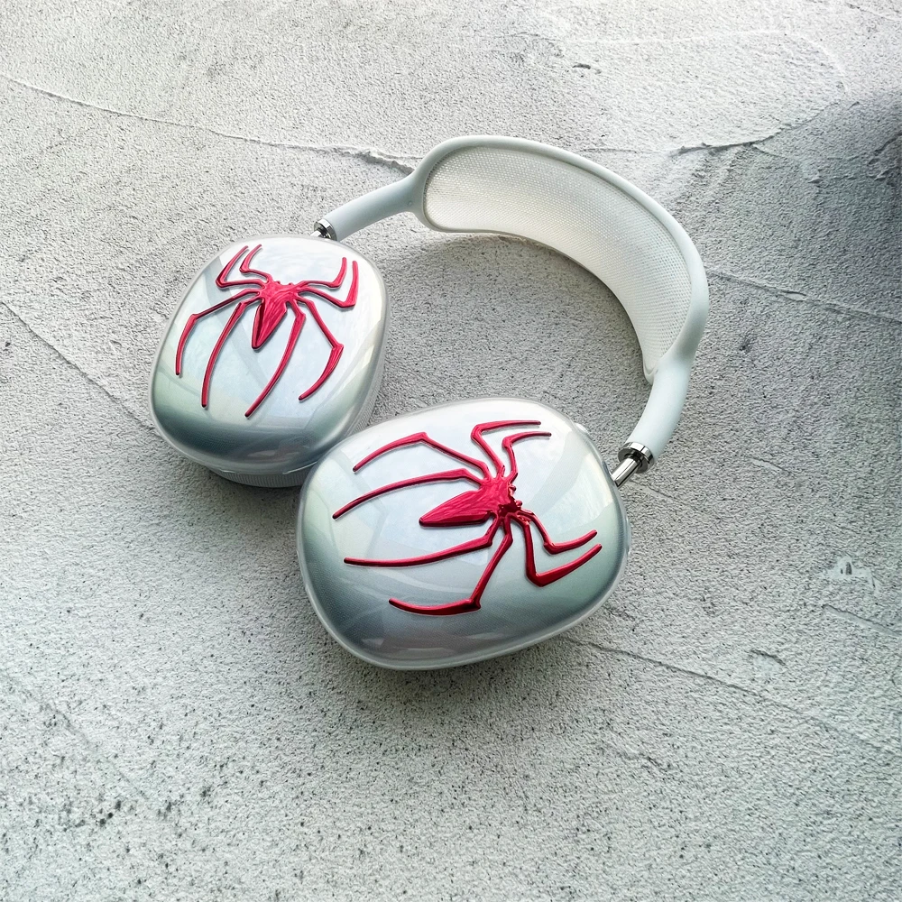 Capa transparente para apple airpods max, capa protetora anti-queda para airpods max esquerda e direita dos desenhos animados fones de ouvido capa macia funda