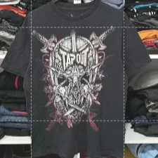 2025 New Short Sleeve TAPOUT Cotton Printed T-Shirt Loose Fit Citywalk Style Women's T-shirt Casual Comfortable Japanese Style