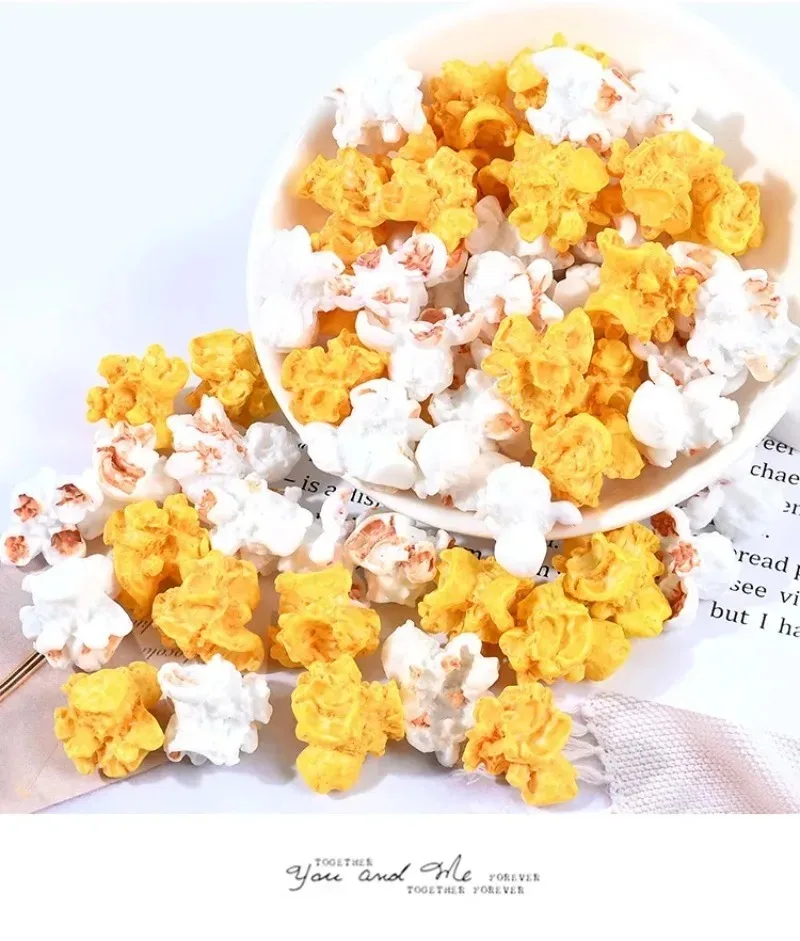 10pcs Miniature Simulation Popcorn Diy Earrings Micro Landscape Photo Props Resin Food Play Accessories