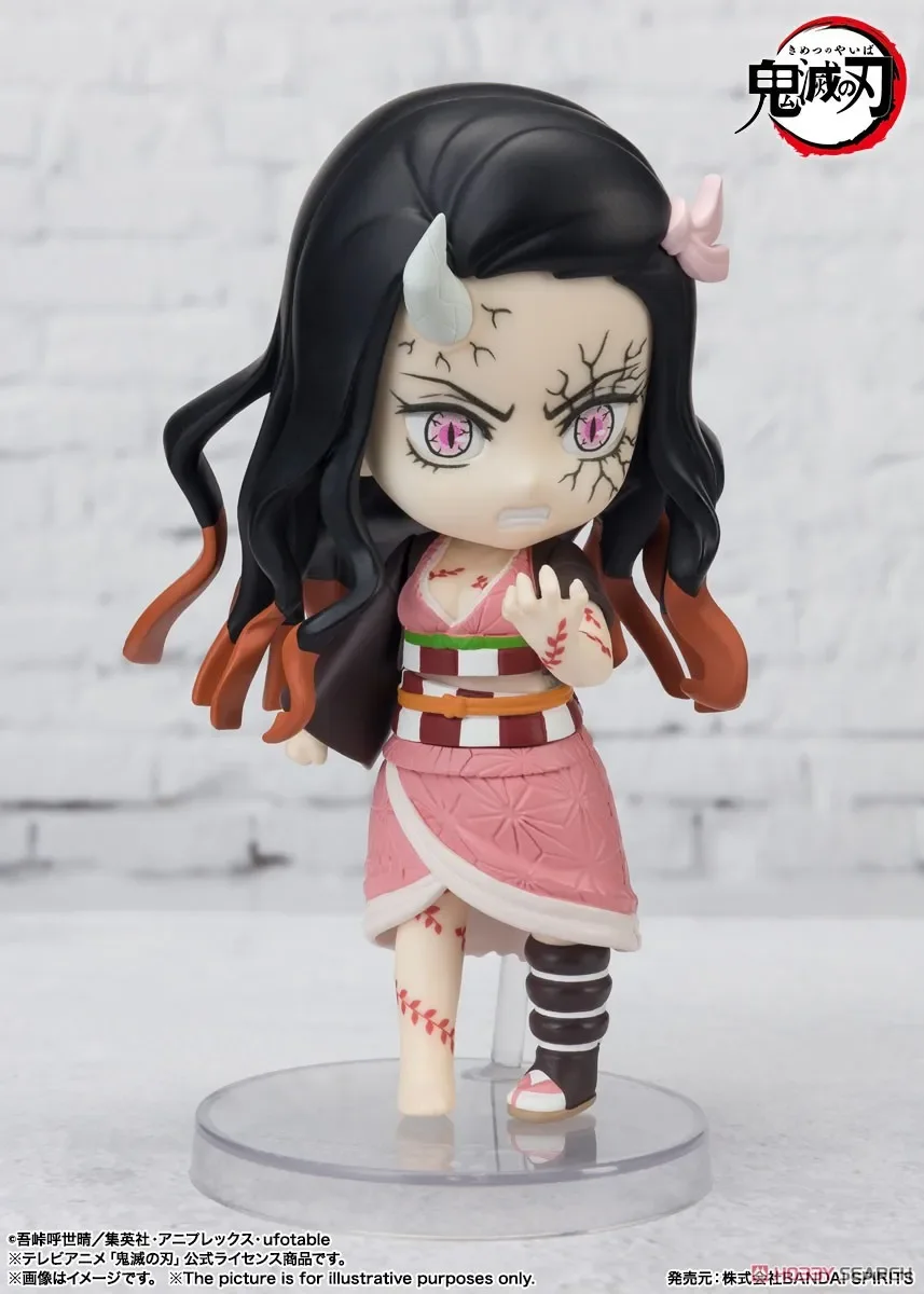 반다이 오리지널 피규어 미니 악마 슬레이어: Kimetsu no Yaiba Nezuko Kamado 악마 폼 애니메이션 액션 피규어 완성 모델