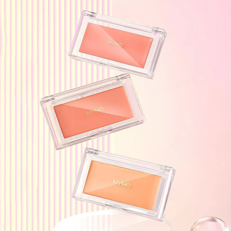 Paleta de Blush Natural para Mulheres, Creme Sedoso, Blush Facial, Nutritivo, Contorno Facial Bochecha, Maquiagem Pêssego, Ferramentas Cosméticas