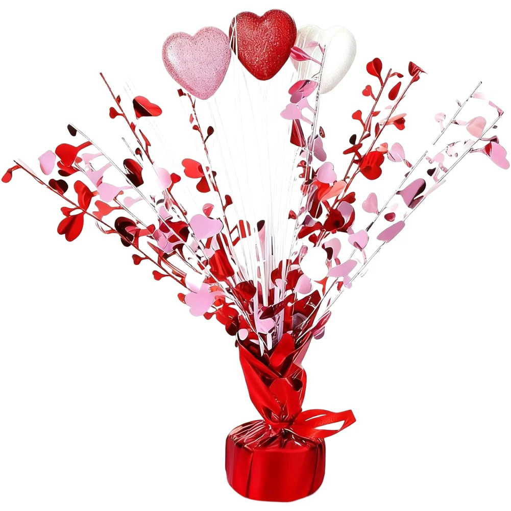 

Декор ко Дню святого Валентина: красный дизайн в форме сердца, блестящая отделка с глиттером, легкий вес.