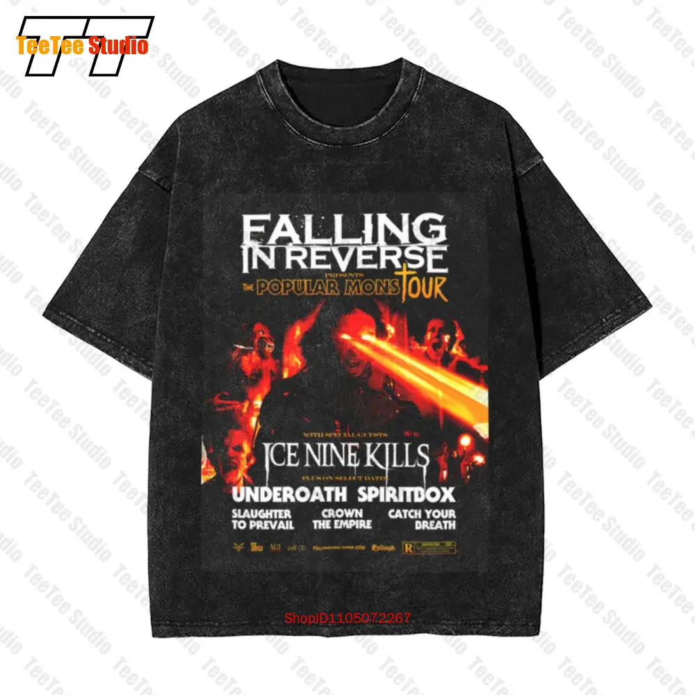 Винтажная футболка большого размера Falling In Reverse The Popular Mons Tour 2023, 663B