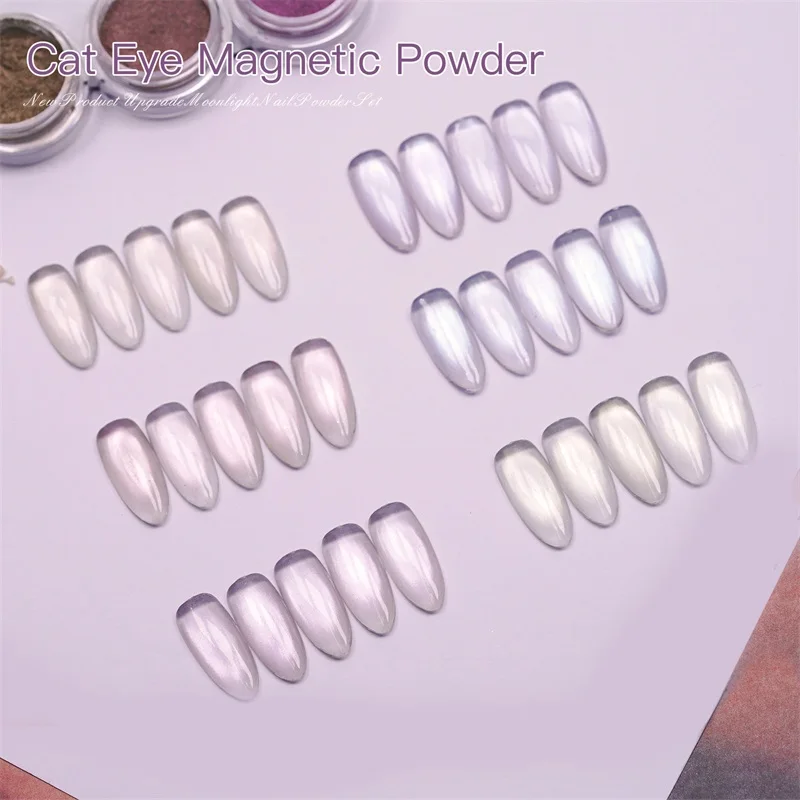 HNDO Nieuwe eenvoudige heldere Cat Eye magnetische poeder glitter nail art voor gemengde gel polish manicure fijne deeltjes pigmentstof