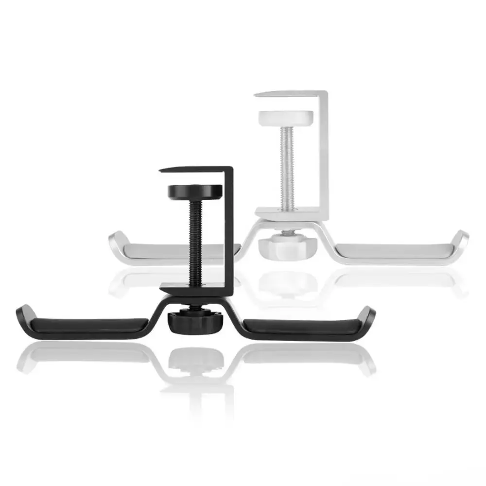 

Aluminum Alloy Headphone Stand Under Desk Rotatable Clamp Headset Rack Holder 2 in 1 Desktop Mount Earphone Bracket Hanger