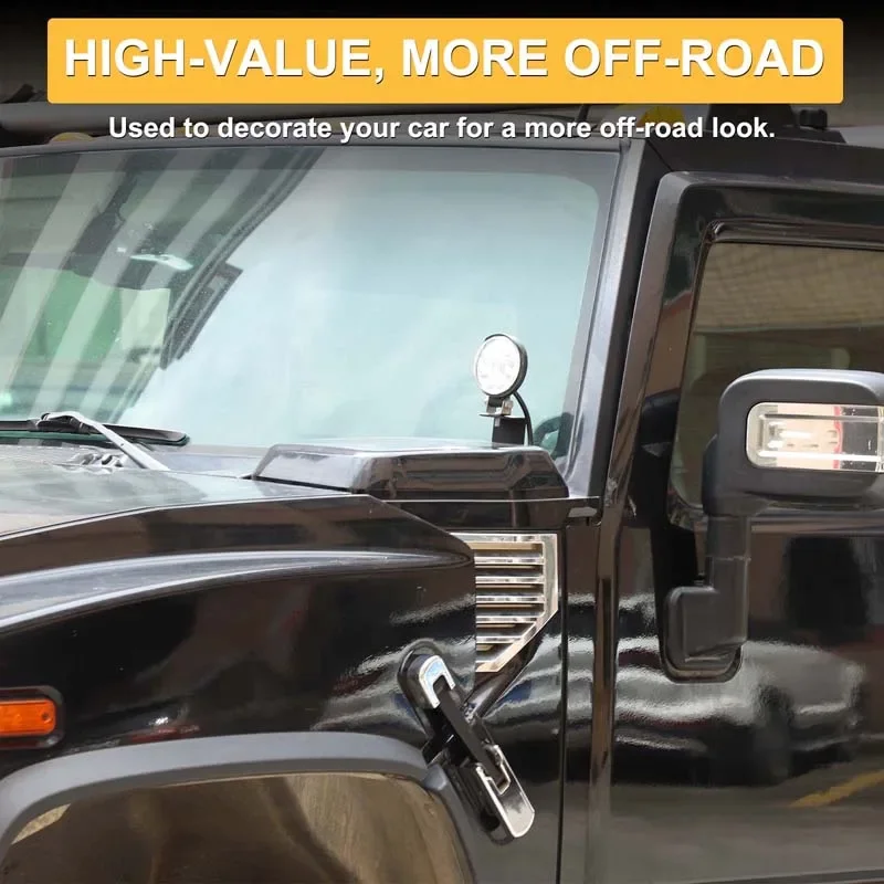 For Hummer H2 2003-2009 Carbon Steel Black Car Front Engine Cover Lamp Holder Bracket Trims Car Accessories