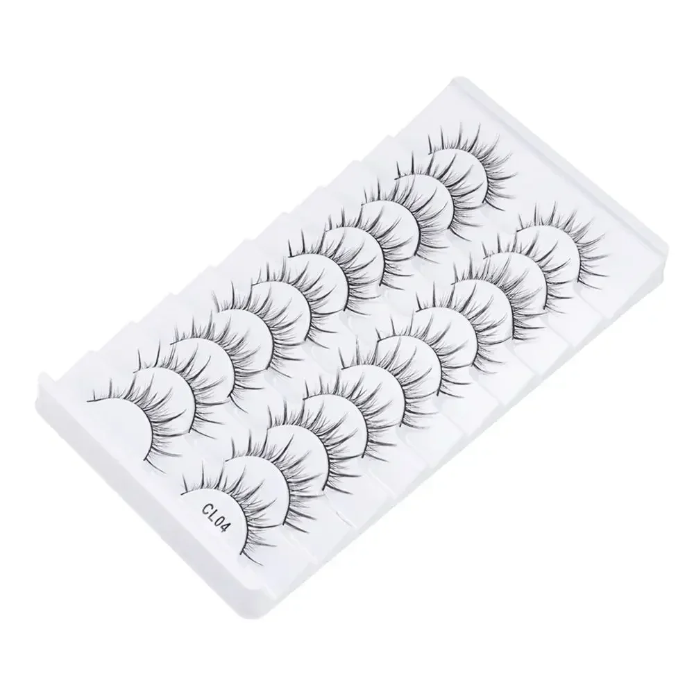 10 Pairs 3D Faux Nertsen Valse Wimpers Volledige Strip Natrual Lange Wimpers Handgemaakte Dierproefvrije Wimper Extension