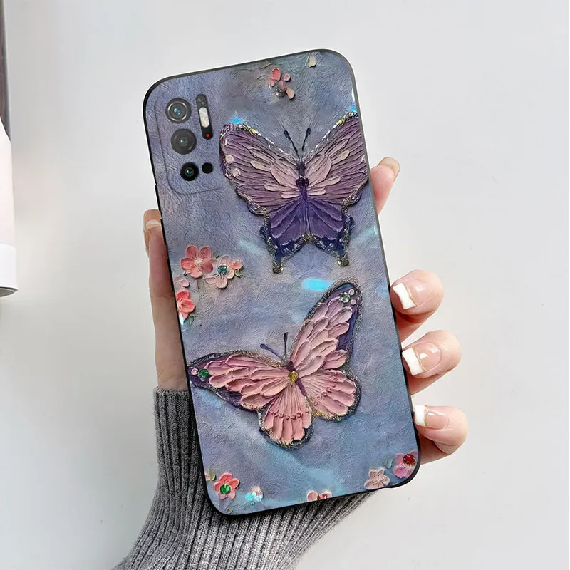 For Xiaomi Poco M3 Pro 5G Case Fashion Butterfly Soft Silicone Phone Cover For Xiaomi Poco M3 Pro PocoM3 M 3 M3Pro Bumper Funda