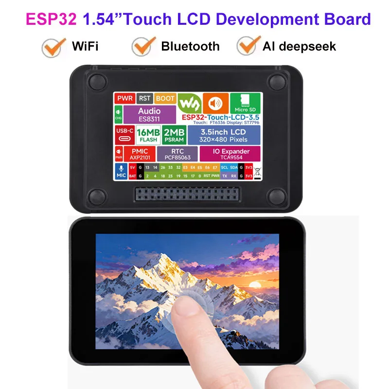 ESP32 3.5inch Rounded Corner Touch LCD Development Board, 320*480, Built-in Speaker,Support Wi-Fi, BLE and XiaoZhi AI deepseek
