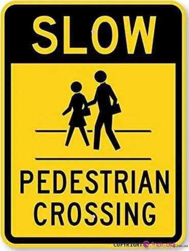 New Aluminum Sign Slow Pedestrian Crossing (with Graphic), Engineer Grade Sign Street Sign|Indoor And Outdoor Wall Decoration Ga