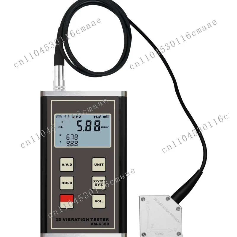 New  Piezoelectric Transducer Sensor and 5% of Reading+2 Digits Accuracy Portable  3 -Axis Vibration Meter VM-6380