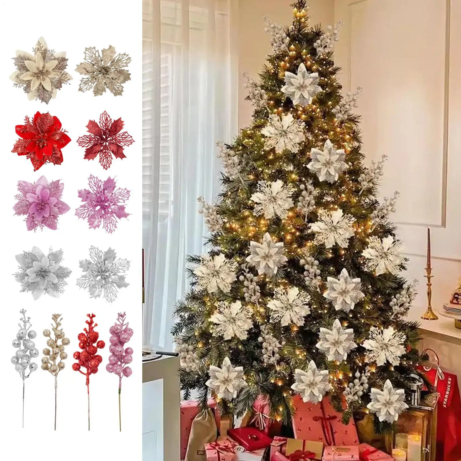 

Artificial Christmas Flowers Holiday Decoration Christmas Decoration Branches For Interior Designers Apartment Wreaths Garlands