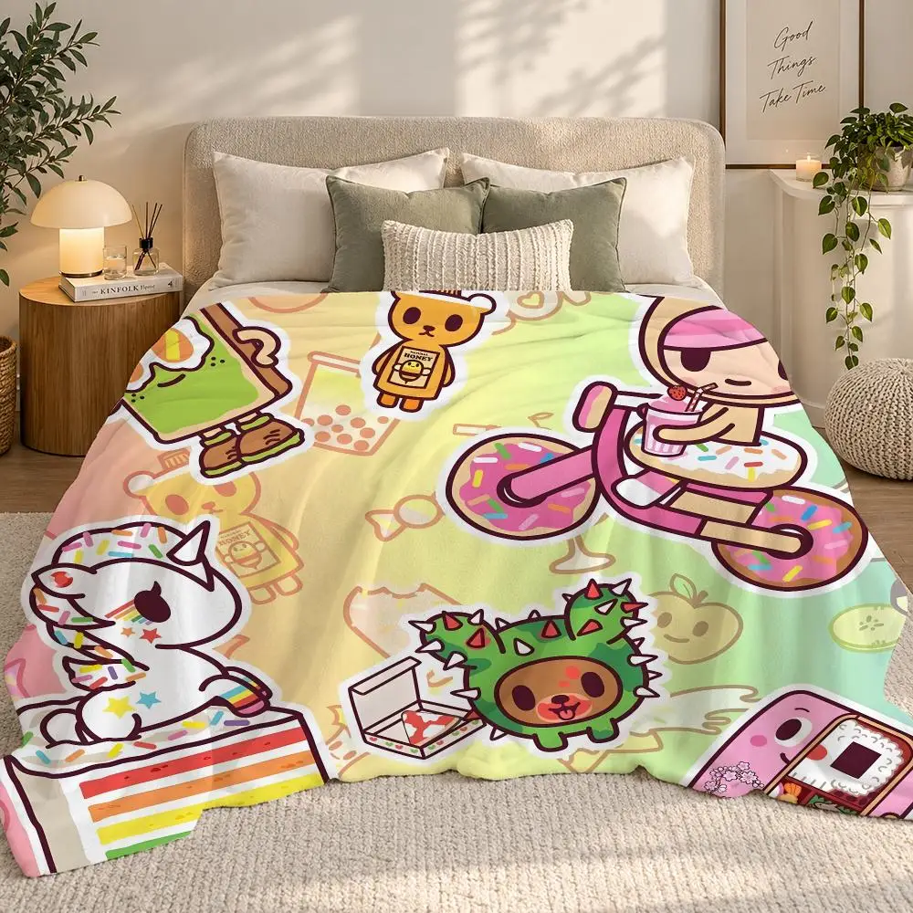Japan T-Tokidokis Throw 240g flannel blanket, suitable for sofas, beds, offices, exquisite gift blankets