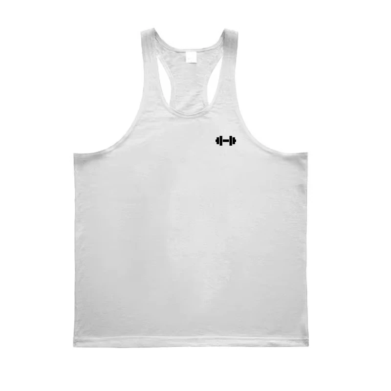 Gym Bodybuilding Stringer Y-back Tank Tops Mens Fitness Sleeveless Cotton Breathable T-Shirt Summer Cool Workout Muscle Vests