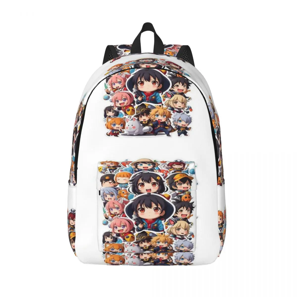 

Аниме-коллаж различных персонажей Чиби, простой и стильный рюкзак, холщовый рюкзак, сумки для женщин