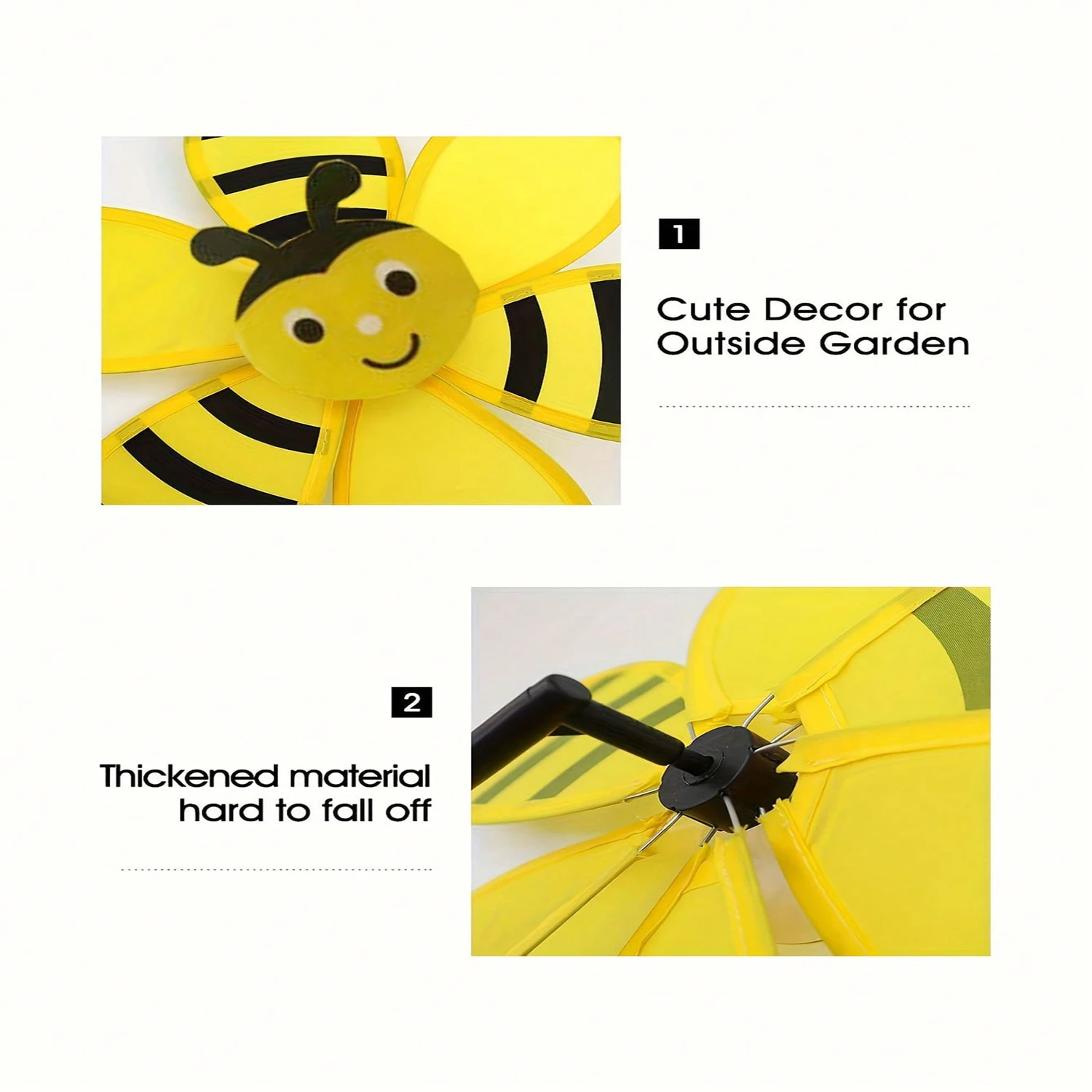 1pc/2pcs-Garden Pinwheels Whirligigs Ladybug Bee Windmill Wind Spinner Pinwheel for The Yard Garden Lawn Patio Outdoor Decor