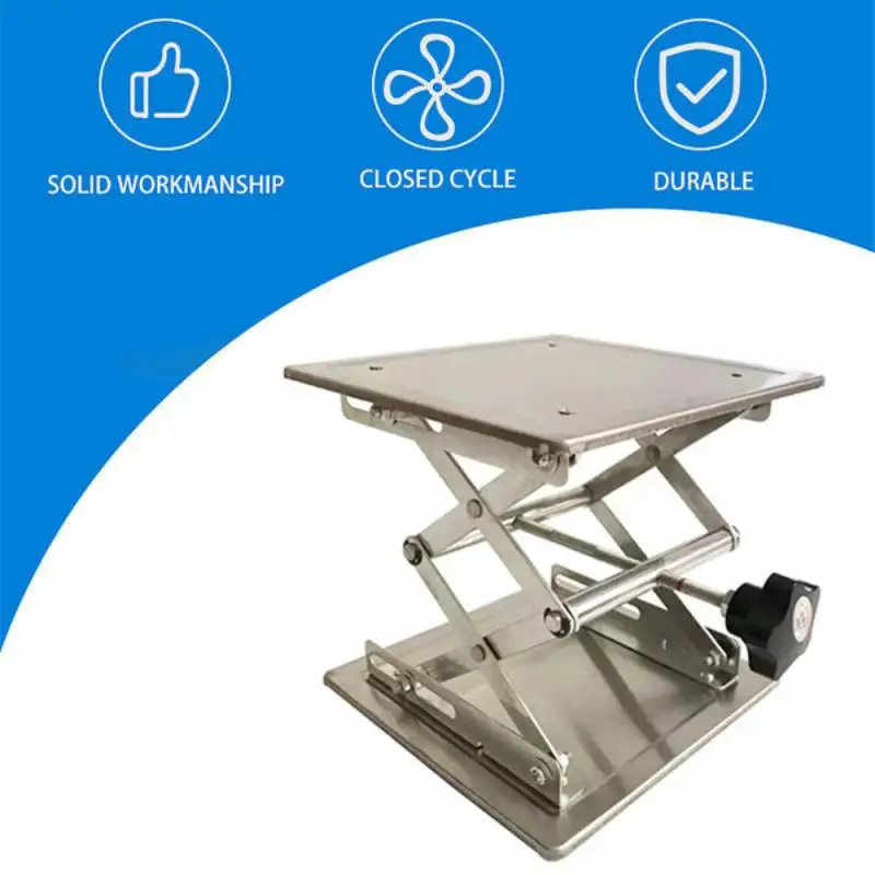 Stainless Steel Lifting Platform Table Manual Lift Table Lab Plate Portable Machinery Router Lifter Adjustable Woodworking Tools