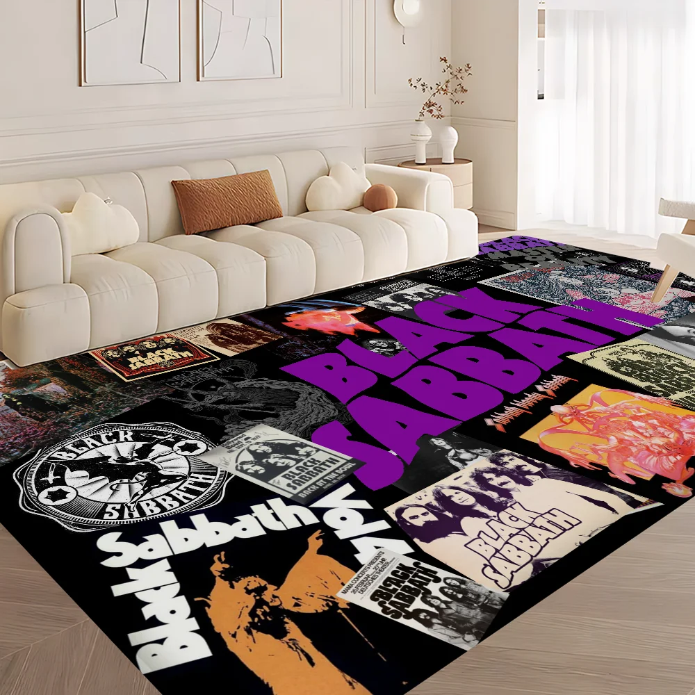 

Черная рок-музыка S-Sabbaths Длинные коврики Дешевые противоскользящие современные коврики для гостиной на балконе с принтом прикроватные коврики