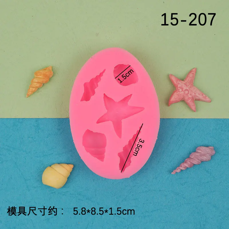 Starfish Conch Fondant Silicone Mold, Chocolate Cake Decoration Clay Accessories 17-146