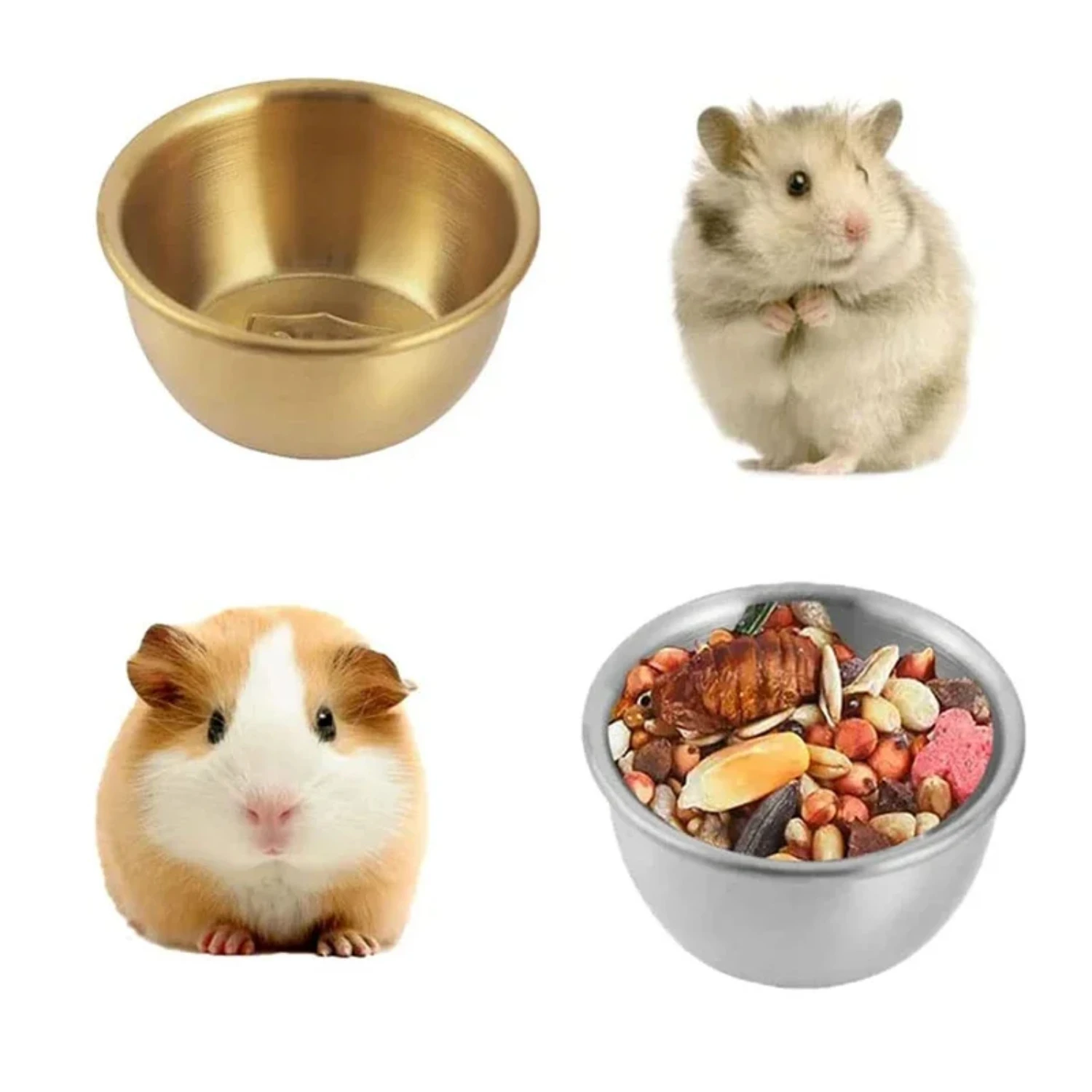 High-Quality Premium Stainless Steel Small Animal Feeder Bowl - Effortless Feeding Experience for Hamster, Hedgehog, Chinchilla,