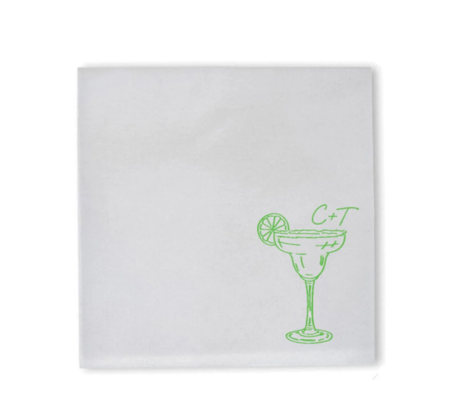 50 Custom Margarita Glass Cocktail Napkin | Wedding | Party | Bachelorette | Birthday | Personalized | Baby Shower | Bridal Show