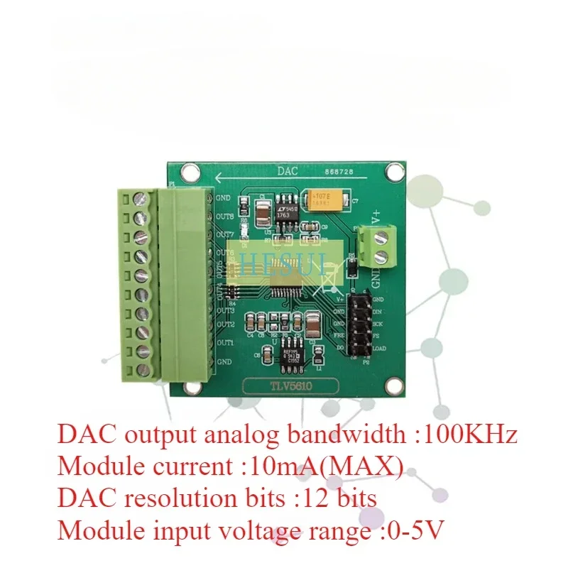 TLV5610/TLV5608 8-channel serial high-speed DAC module digital to analog conversion data acquisition