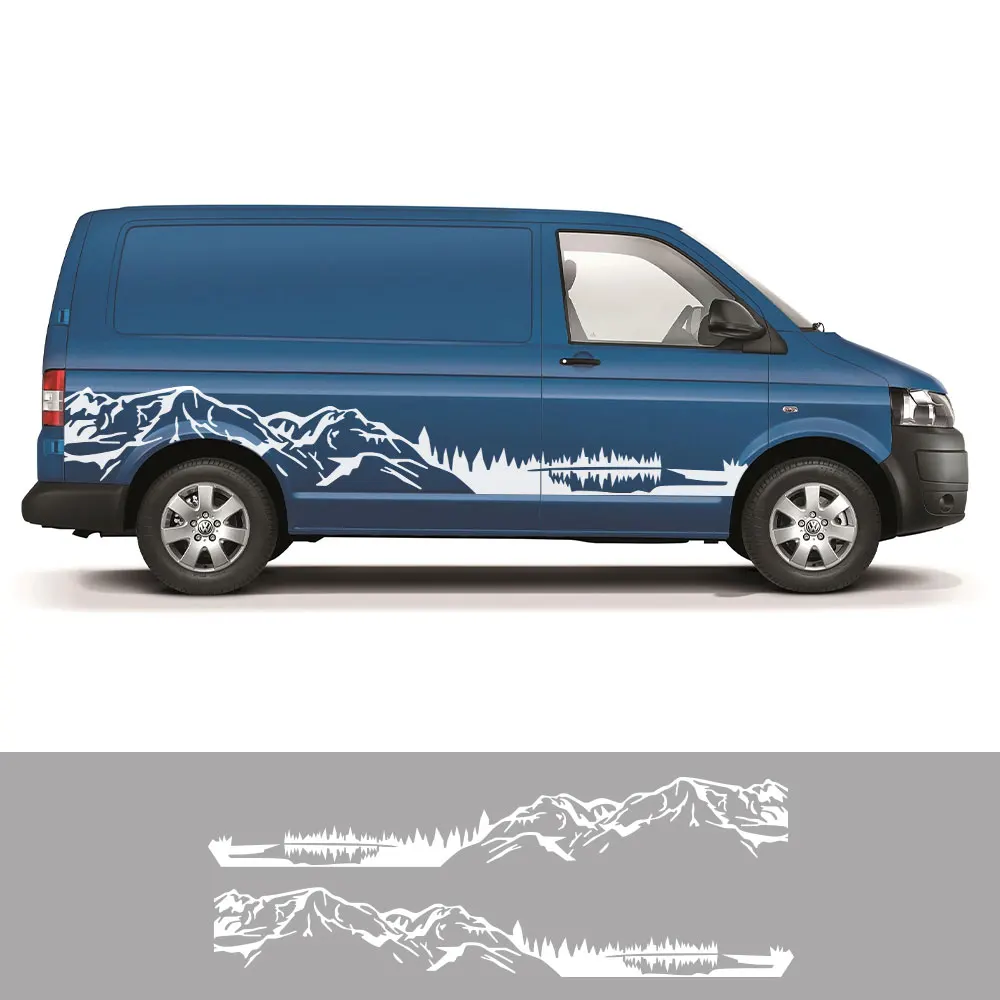 Car Stickers For Volkswagen VW Caravelle Multivan California Transporter T3 T4 T5 T6 Accessories Camper Van Mountain Vinyl Decal