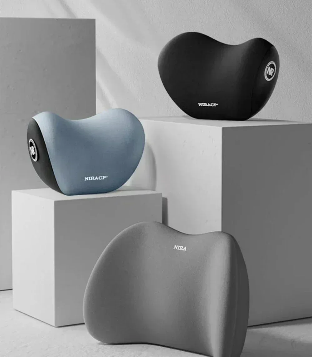 Memory-Schaum Auto-Nackenkissen & Lendenkissen-Set, Ergonomische Rückenlehne & Kopfstütze für Fahrkomfort, für die Meisten Autos – Detail 7