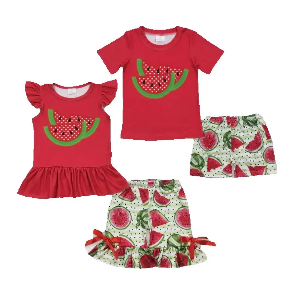 

Baby kids clothing Sibling summer girls and boys Sibling Boys Baby Girls Watermelon Summer Shorts Sets