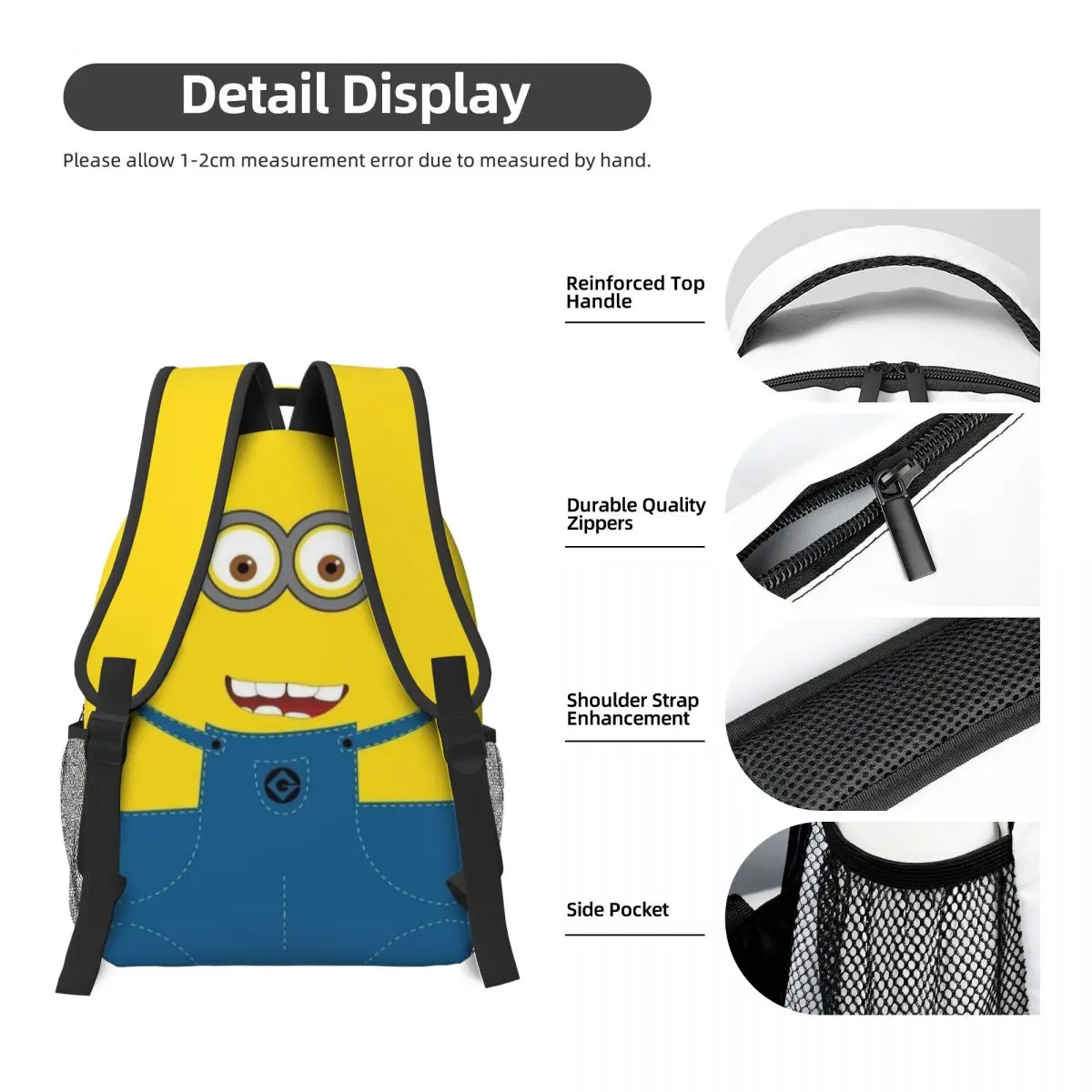 M-Minions Nueva moda Mochila universitaria impermeable de alta capacidad Bolsa de viaje para computadora portátil de moda 17 pulgadas