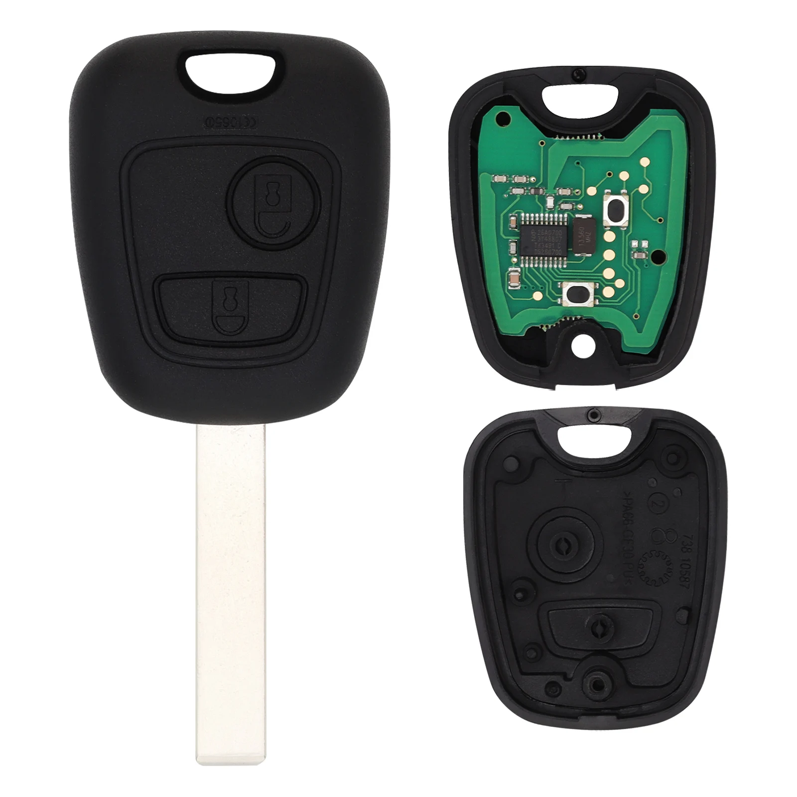 433MHz 2 Buttons Remote Car Key with PCF7961 Chip and HU83 Blade for Citroen 73373067C