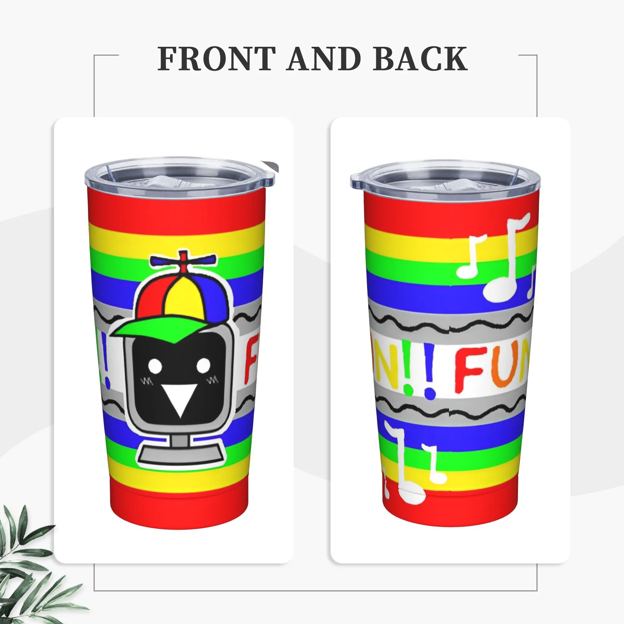Sprunki Cartoon Anime Tumbler Vacuum Insulated  Coffee Cups Stainless Steel Outdoor Mugs Spill Proof