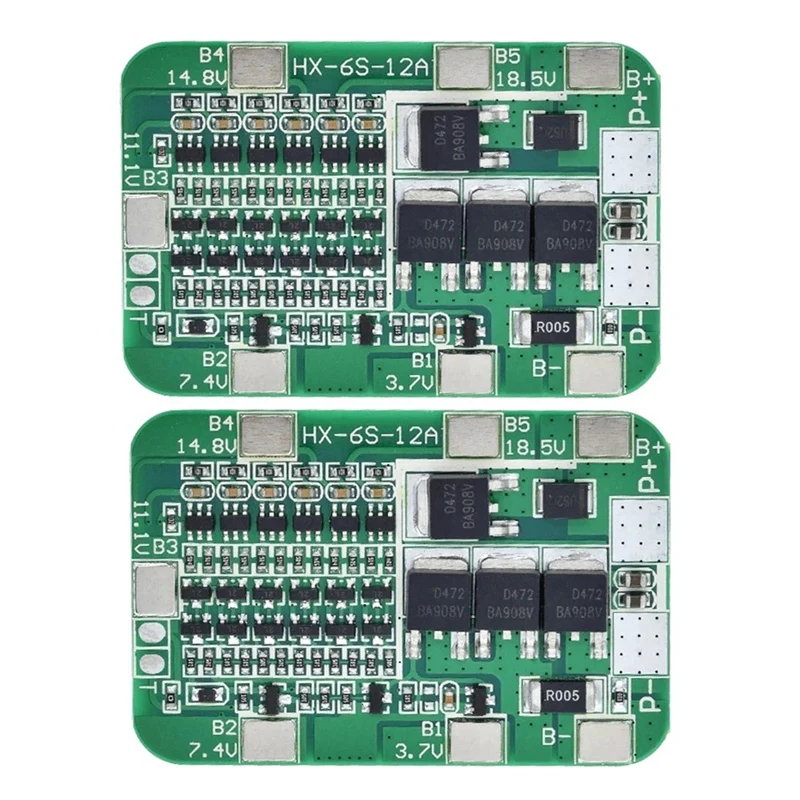 2PCS 6S 22,2 V 12A Li-Ion Lithium-Batterie Schutz Bord Für 18650 Li-Ion Lithium-Batterie Zelle modul DIY Kit