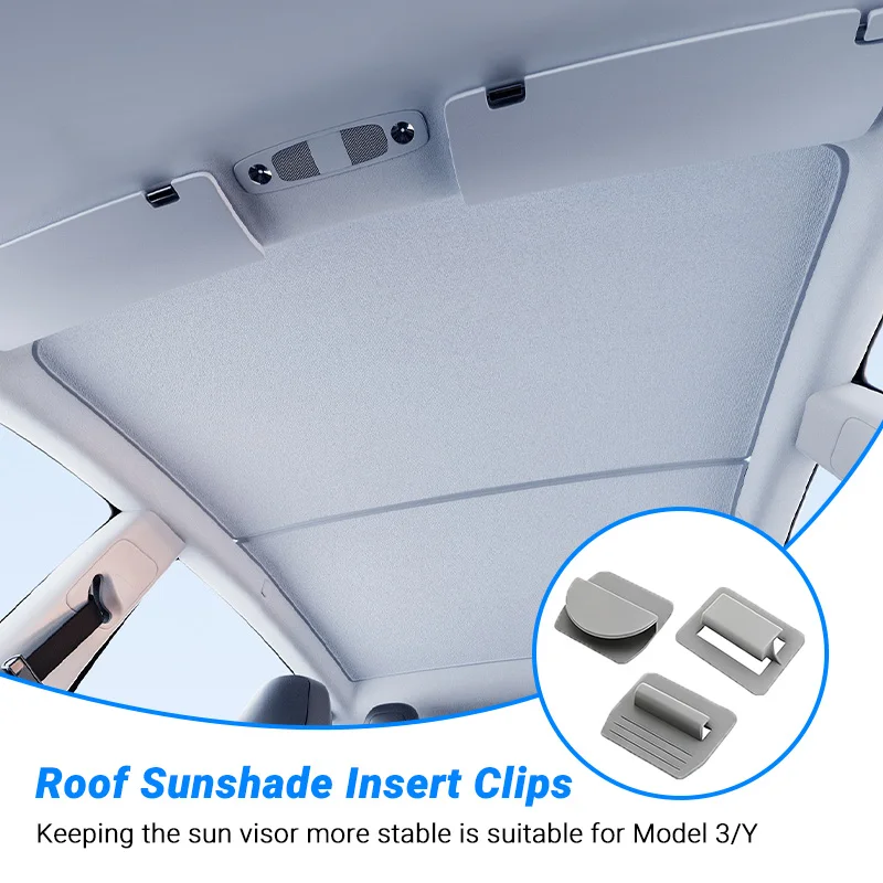 Sunshade Clip, Suitable for Tesla Model 3/Y, Sunroof Sunshade Fixing Clip, Heat Insulation Panel Installation Accessories
