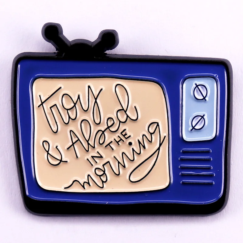 Troy and Abed in the Morning Brooch Badge TV Show Enamel Pin Funny Jewelry Gift