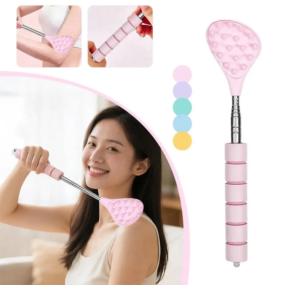 Extendable Cactus Back Scratcher With Two Size Spikes Retractable One Hand Itch Stick For Men Women Portable Point Massager