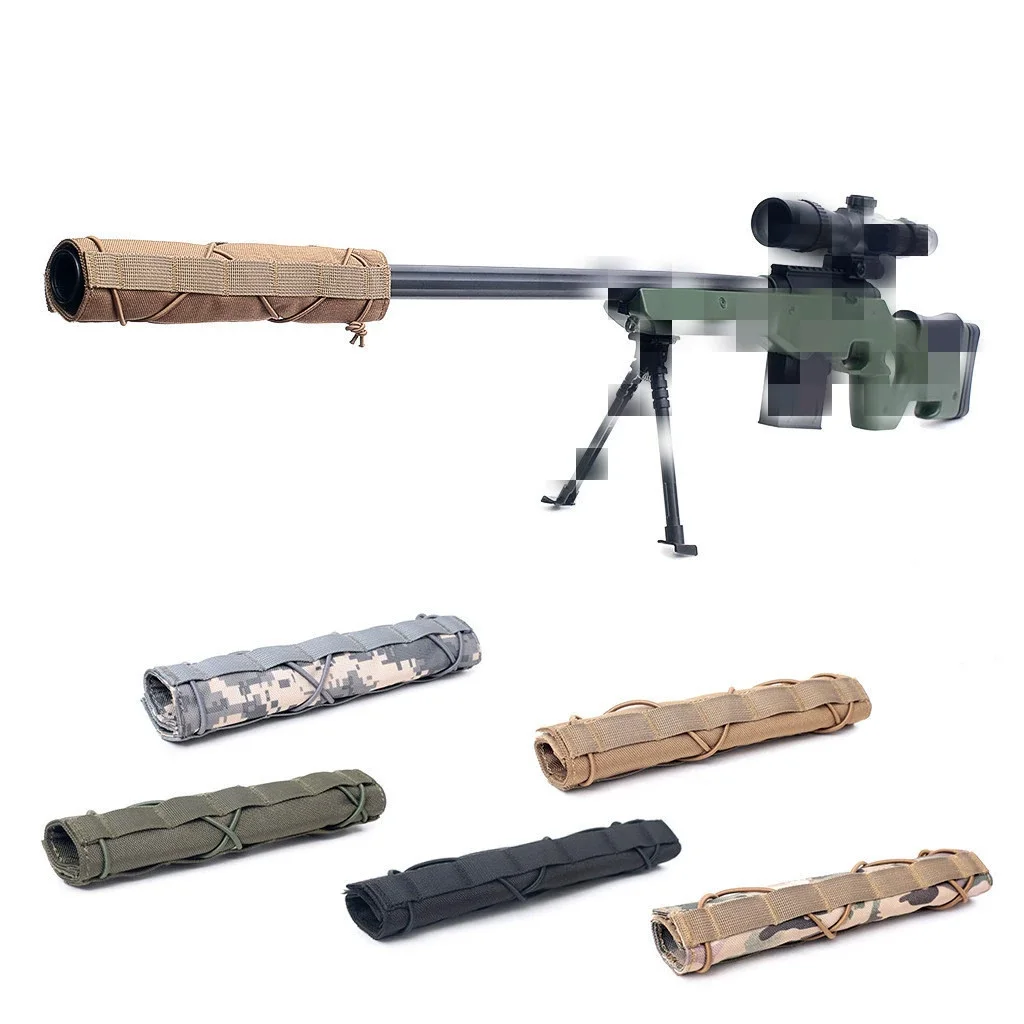Suppressor Cover, Adjustable Airsoft Guns Shooting Protective Cover with Molle System for Touring Climbing Hunting