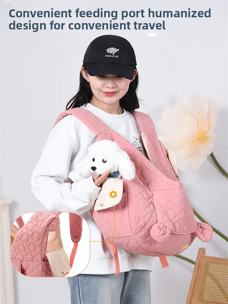 

Портативная сумка-переноска для животных через плечо, легкая, универсальная, для всех сезонов, для велопрогулок, подходит для кошек и собак