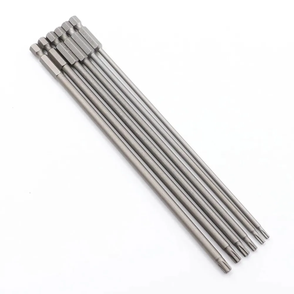 1/6Pcs 200mm Magnetic Torx Screwdriver Bit  Alloy Steel  T10 T15 T20 T25 T27 T30 Hexagonal Plum Wind Batch Head