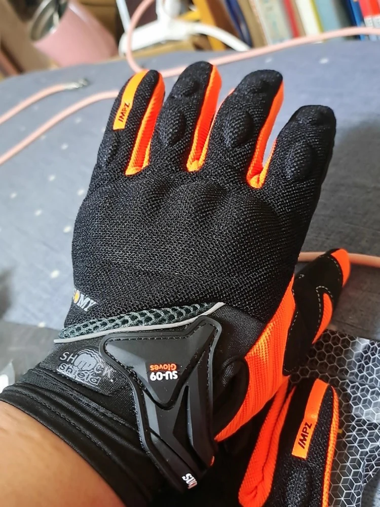 

Summer Breathable Touchscreen Motorcycle Riding Gloves for Motocross Racing Full Finger Protection with PVC & Nylon Material