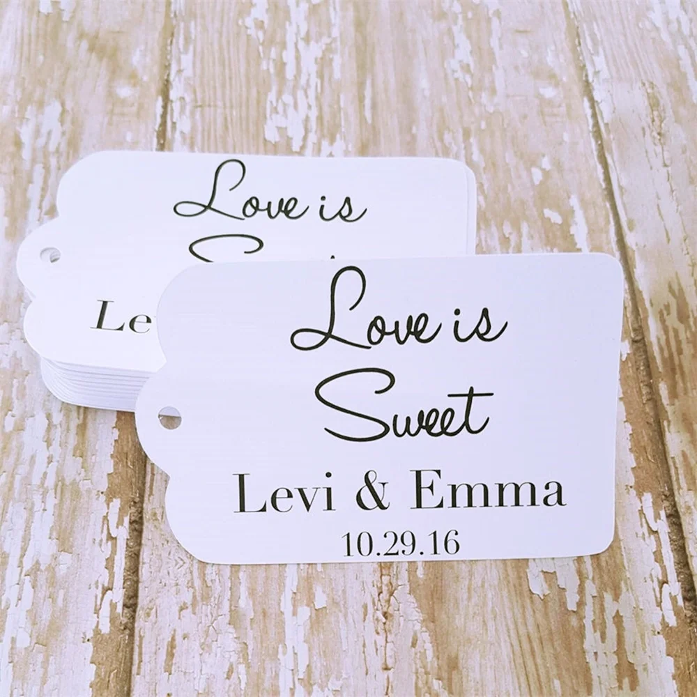 50pcs Custom Tags, Gift Tags, Wedding Favor Tags, Bridal Shower Tags, Party Favor Tags, Baby Shower Tags, Distressed Tag