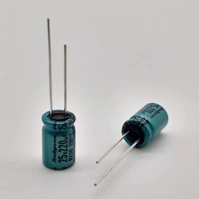 10 pezzi/100 pezzi Rubycon serie RX30 25V220uF 8X11.5mm resistente alle alte temperature - Condensatore elettrolitico in alluminio 220uF/25V