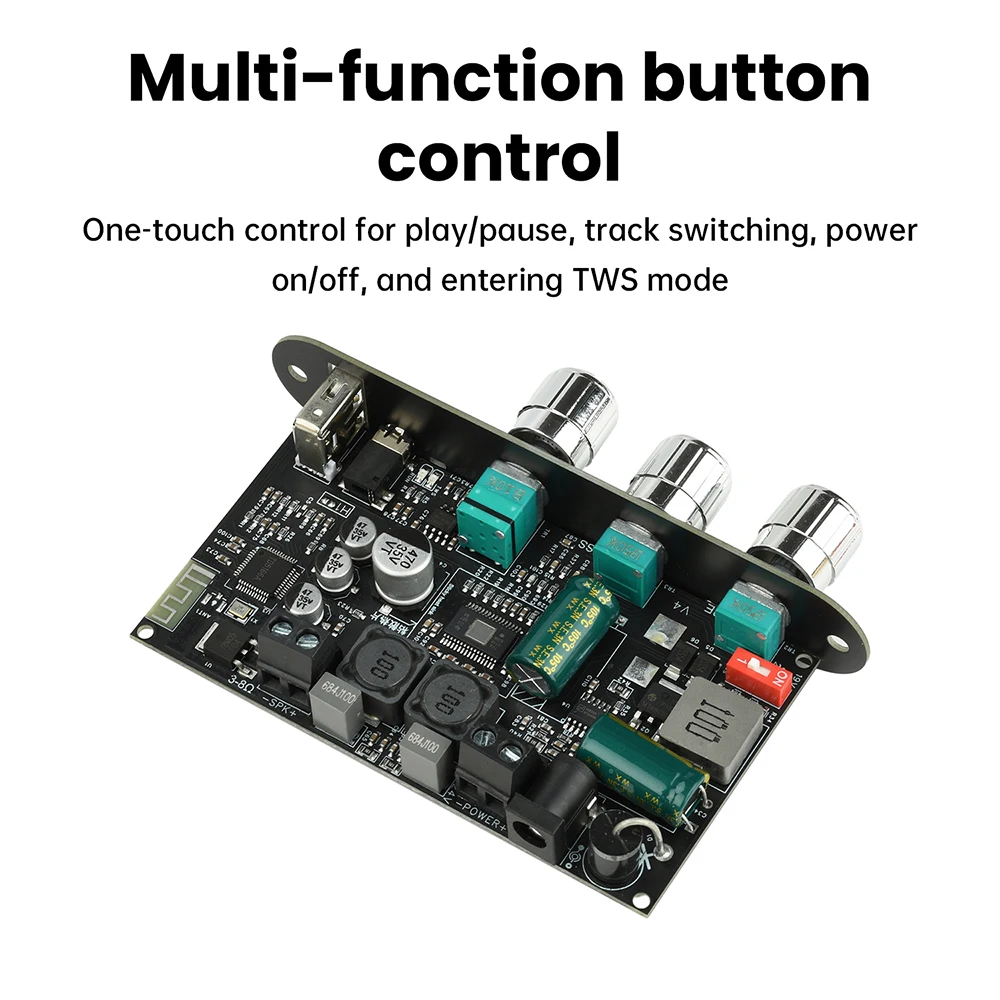 ZK-1001U 100W บลูทูธ 5.3 โมโน TPA3116D2 โมดูลบอร์ดแอมพลิฟายเออร์ รองรับแอป AUX แฟลชไดรฟ์ USB การ์ดเสียง USB DC 9-24V